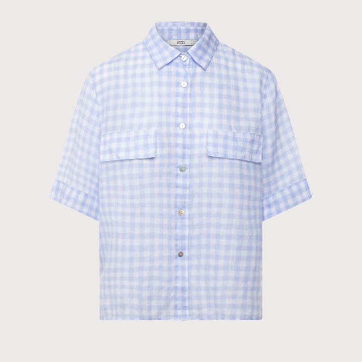 0039 ITALY Bluse Bea - blau-weiss kariert COMING SOON
