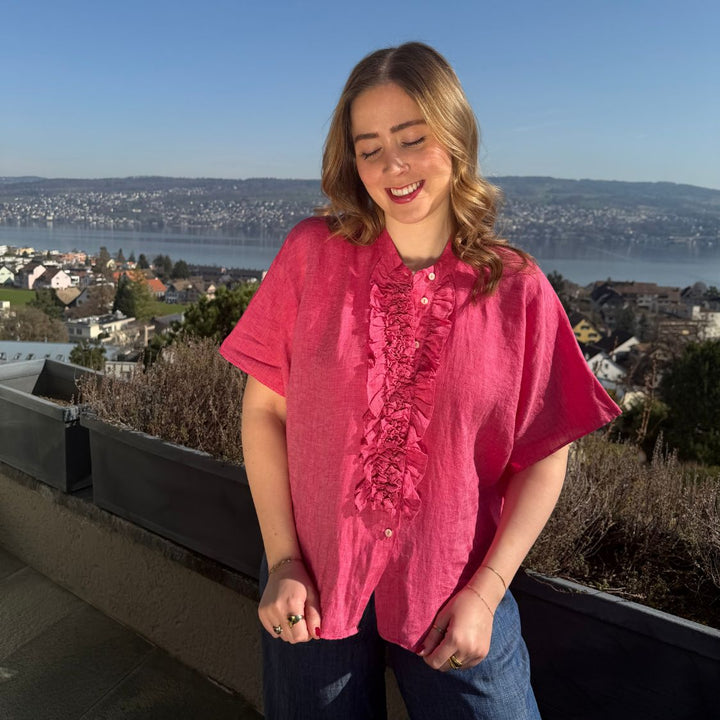 0039 ITALY Bluse Daisy - ruby red