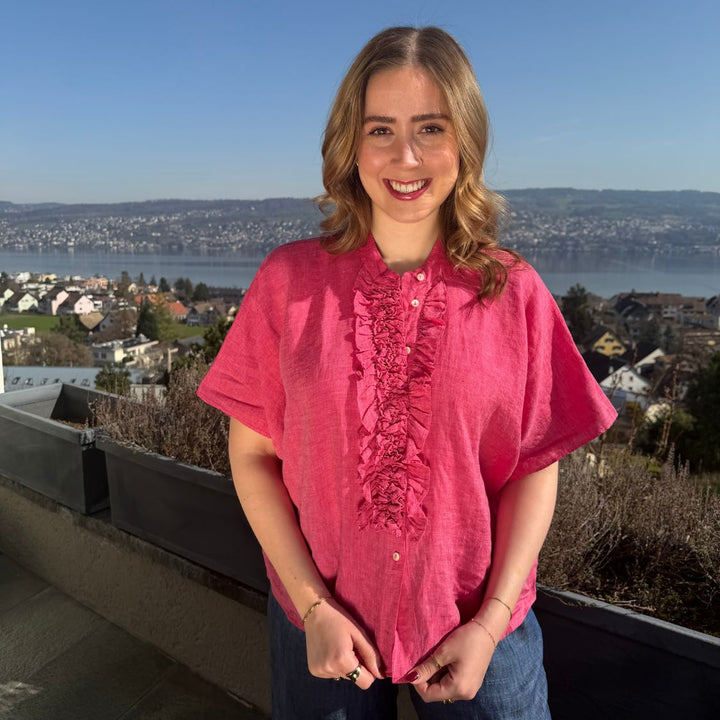 0039 ITALY Bluse Daisy - ruby red