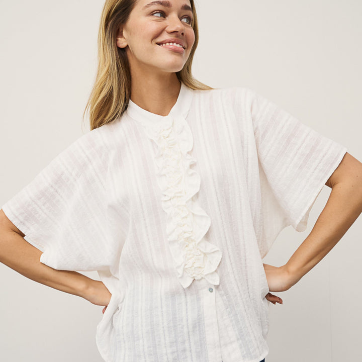 0039 ITALY Bluse Daisy - weiss