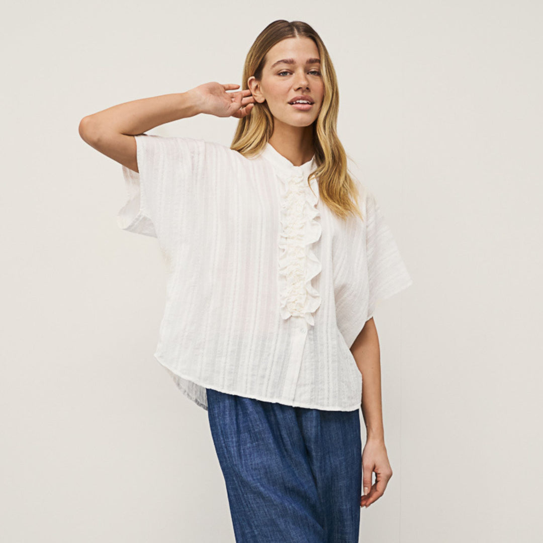 0039 ITALY Bluse Daisy - weiss