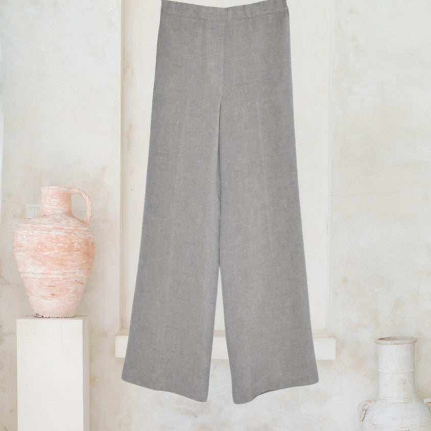 ADELE Pants Peter beige Damenhose mit weitem Bein Vorderansicht