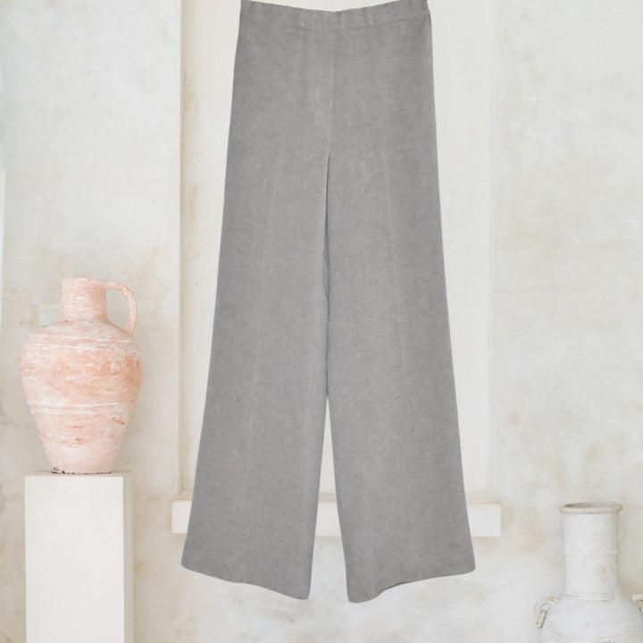 ADELE Pants Peter beige Damenhose mit weitem Bein Vorderansicht