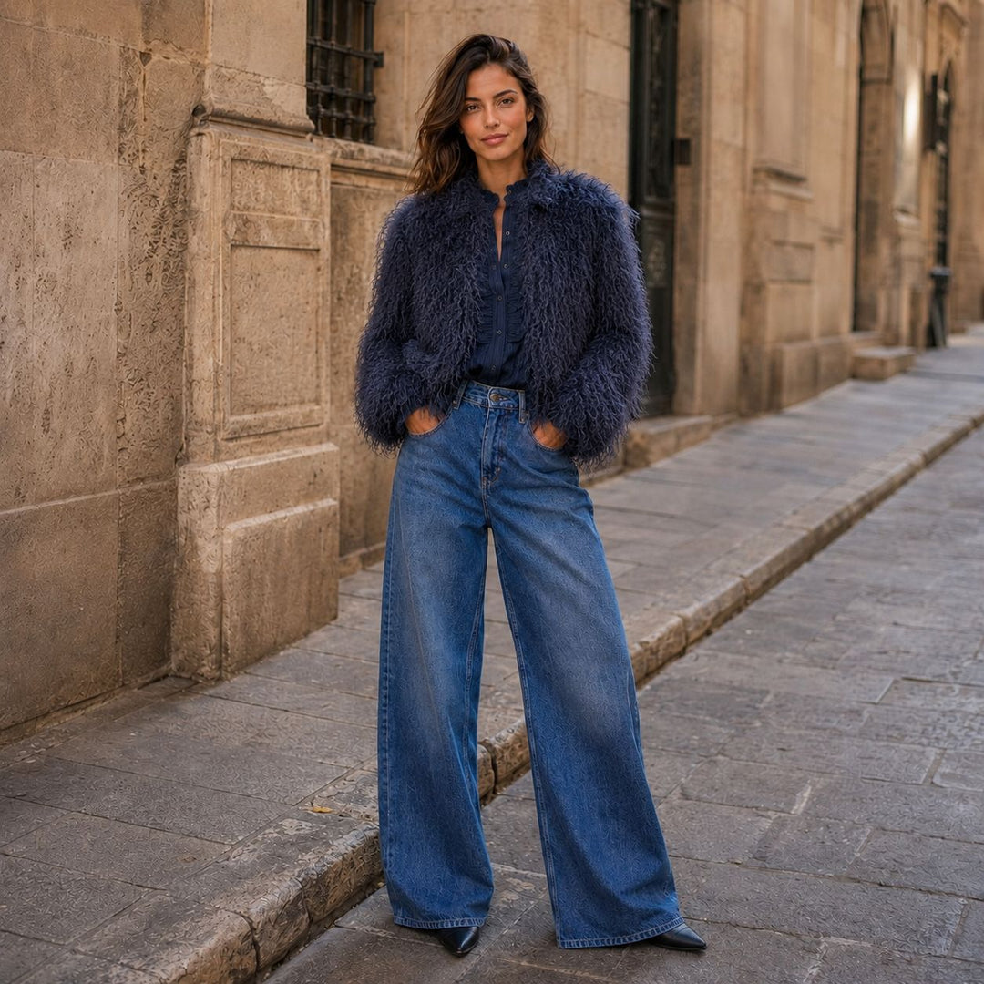 APPARIS - GINETTE Mongolian Jacket steel blue