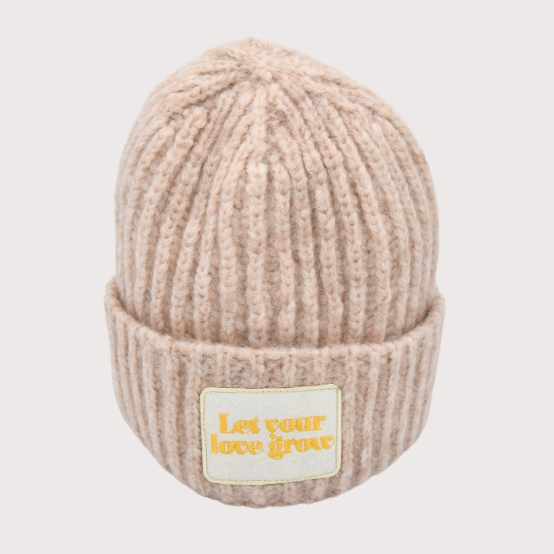 CASHIMAR Mütze "Let Your Love Grow" - Farbe light sand