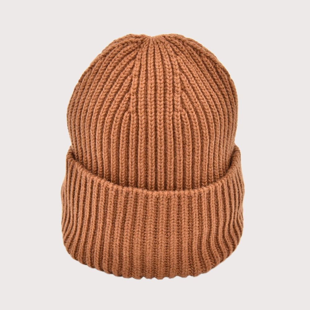 Cashimar Mütze BARI WS in Braun aus 100% Cashmere, klassischer Rippenstrick mit weicher Struktur