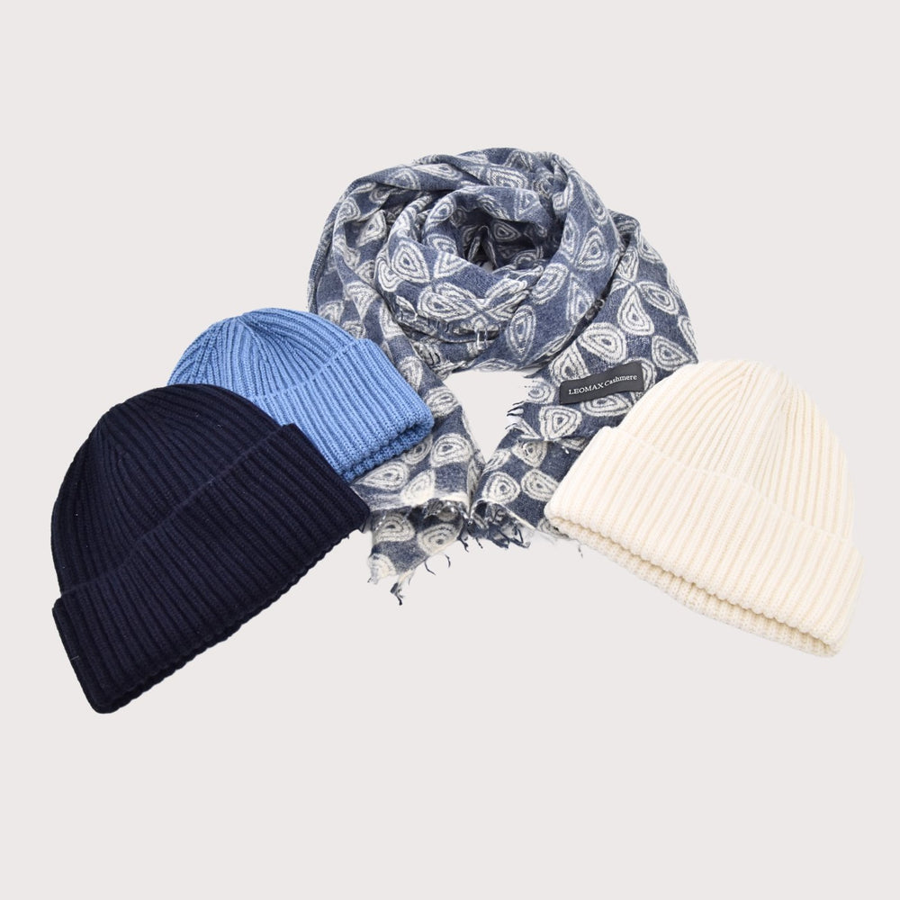 CASHIMAR 100% Cashmere Mütze - Farbe 22510 Denim (Jeans) - NoAna FASHION BEAUTY STYLING