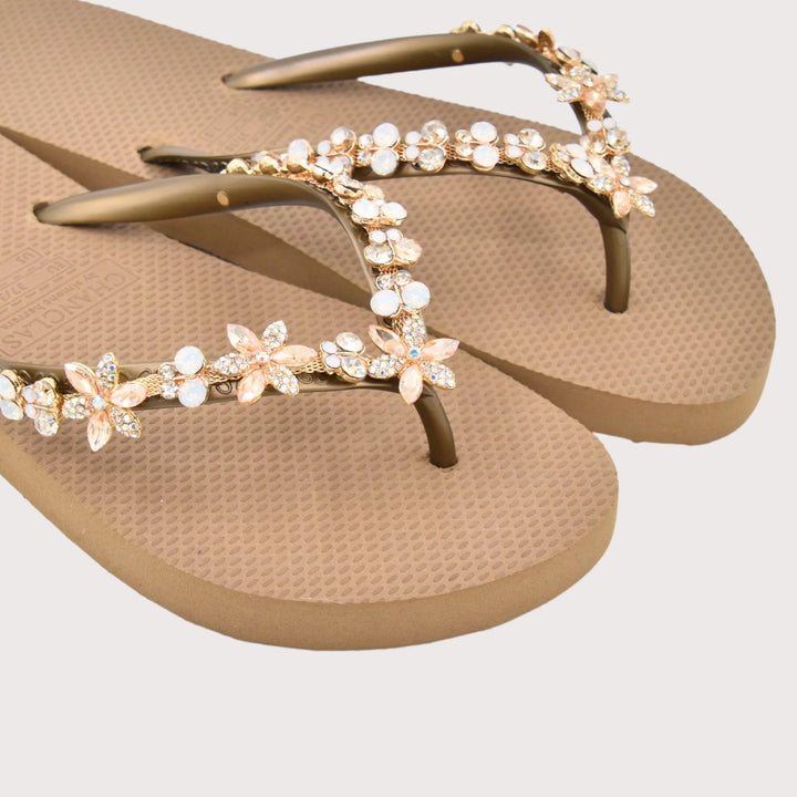 Chanclas by Simone Herrera "Valerie" café - Full Diamond