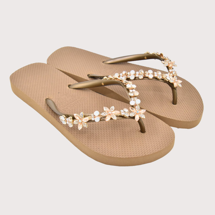 Chanclas by Simone Herrera "Valerie" café - Full Diamond