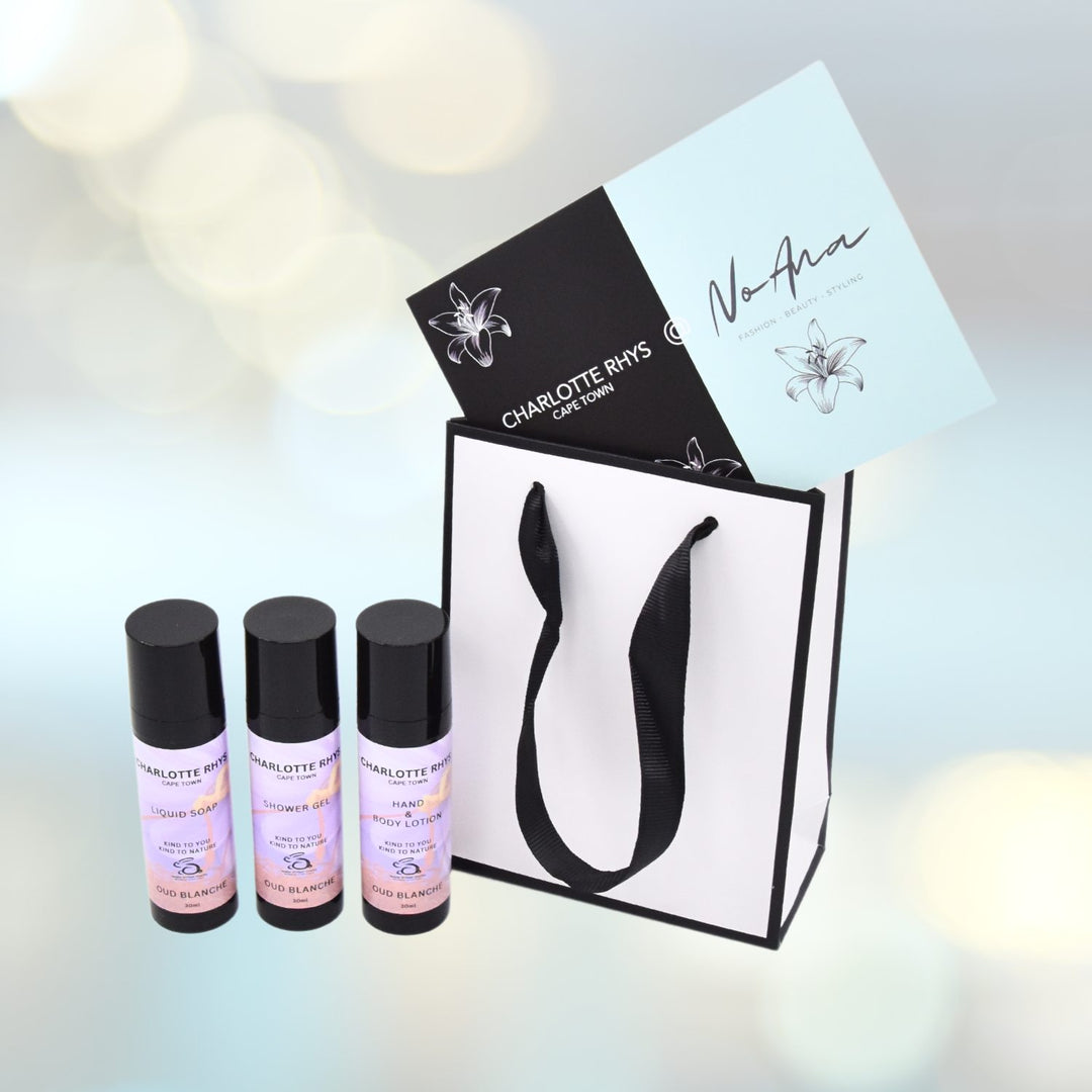 CHARLOTTE RHYS - CAPE TOWN - 3er Sets Mini 30ml - Täschchen weiss/schwarz - NoAna FASHION BEAUTY STYLING
