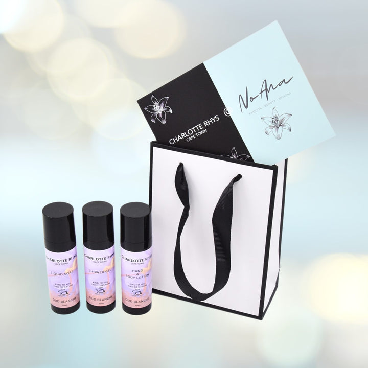 CHARLOTTE RHYS - CAPE TOWN - 3er Sets Mini 30ml - Täschchen weiss/schwarz - NoAna FASHION BEAUTY STYLING