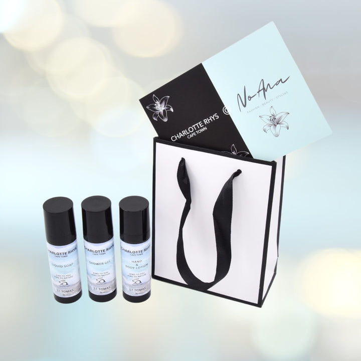 CHARLOTTE RHYS - CAPE TOWN - 3er Sets Mini 30ml - Täschchen weiss/schwarz - NoAna FASHION BEAUTY STYLING