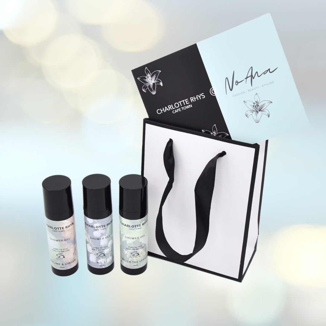 CHARLOTTE RHYS - CAPE TOWN - 3er Sets Mini 30ml - Täschchen weiss/schwarz - NoAna FASHION BEAUTY STYLING
