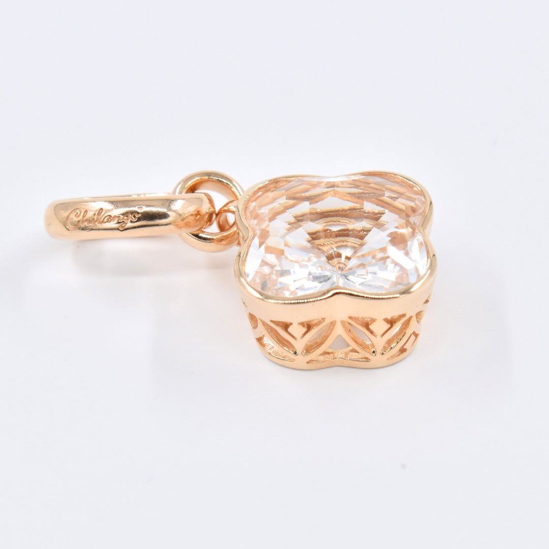 Chilango Anhänger "Flower" gross - Diamond Cut Bergkristall - 925 Silber Yellow Gold Plated - NoAna FASHION BEAUTY STYLING