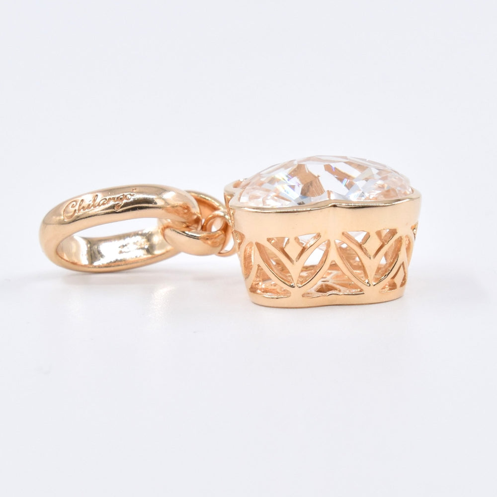 Chilango Anhänger "Flower" gross - Diamond Cut Bergkristall - 925 Silber Yellow Gold Plated - NoAna FASHION BEAUTY STYLING
