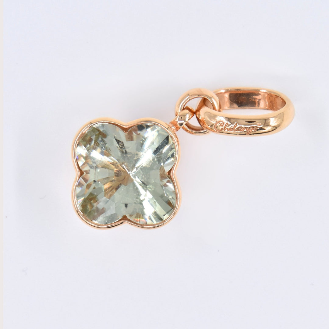 Chilango Anhänger "Flower" gross - Grüner Amethyst - 925 Silber Pink Gold Plated - NoAna FASHION BEAUTY STYLING