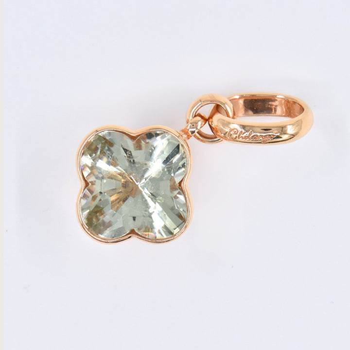 Chilango Anhänger "Flower" gross - Grüner Amethyst - 925 Silber Pink Gold Plated - NoAna FASHION BEAUTY STYLING