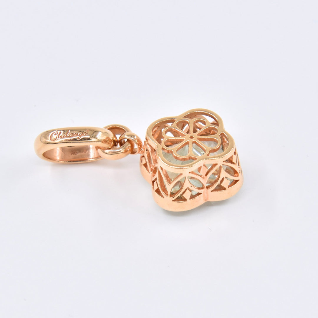 Chilango Anhänger "Flower" gross - Grüner Amethyst - 925 Silber Pink Gold Plated - NoAna FASHION BEAUTY STYLING