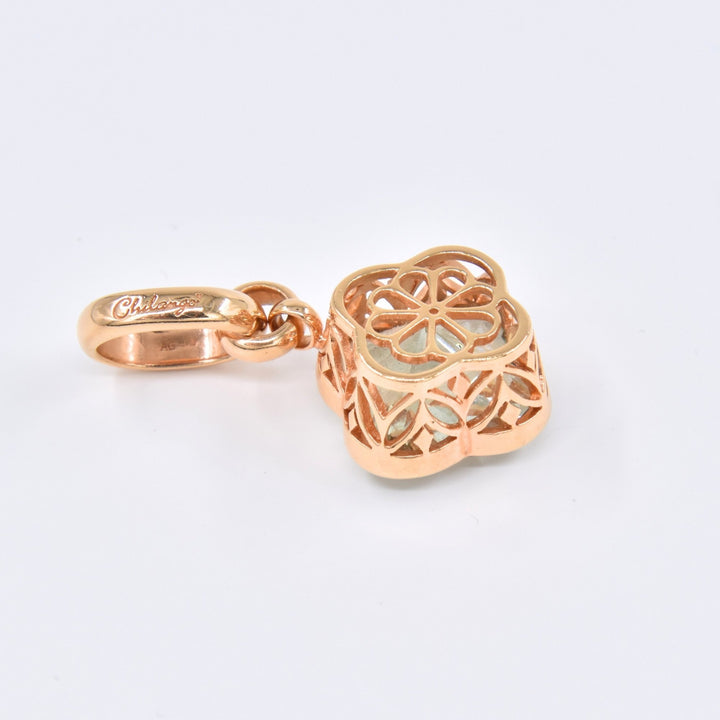 Chilango Anhänger "Flower" gross - Grüner Amethyst - 925 Silber Pink Gold Plated - NoAna FASHION BEAUTY STYLING