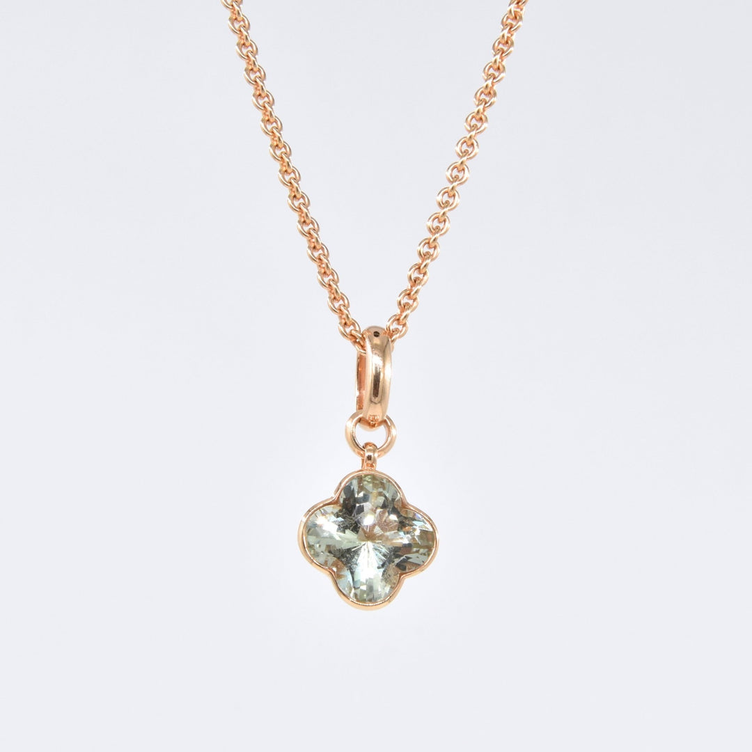 Chilango Anhänger "Flower" gross - Grüner Amethyst - 925 Silber Pink Gold Plated - NoAna FASHION BEAUTY STYLING