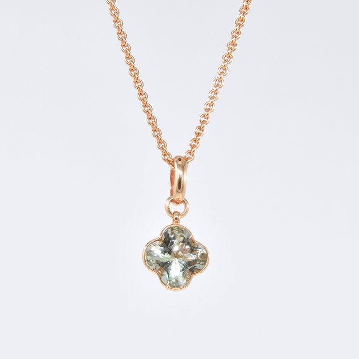 Chilango Anhänger "Flower" gross - Grüner Amethyst - 925 Silber Pink Gold Plated - NoAna FASHION BEAUTY STYLING