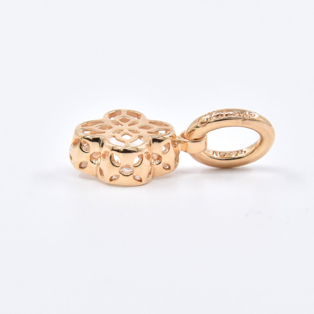 Chilango Anhänger "Lilly Flower" mittel - Bergkristall - 925 Silber Yellow Gold Plated - NoAna FASHION BEAUTY STYLING