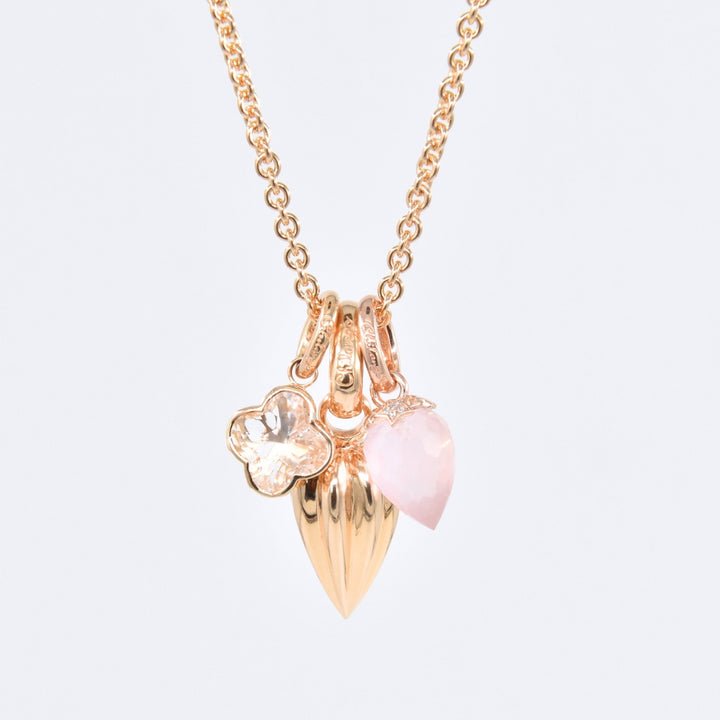 Chilango Anhänger "Lilly Flower" mittel - Bergkristall - 925 Silber Yellow Gold Plated - NoAna FASHION BEAUTY STYLING
