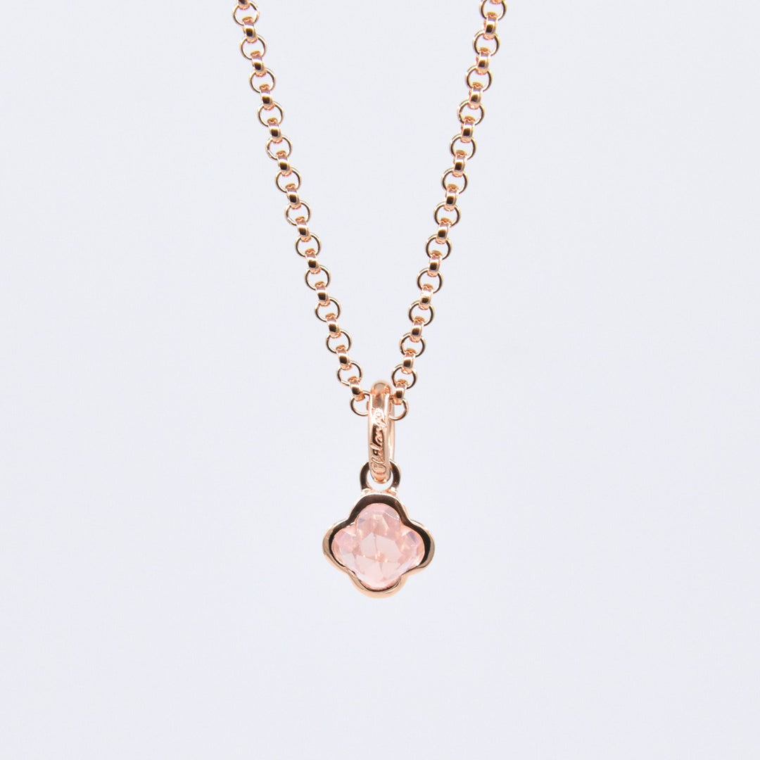 Chilango Anhänger "Lilly Flower - Out of Nature" klein - Rosenquarz - 925 Silber Pink Gold Plated - NoAna FASHION BEAUTY STYLING