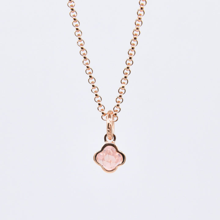 Chilango Anhänger "Lilly Flower - Out of Nature" klein - Rosenquarz - 925 Silber Pink Gold Plated - NoAna FASHION BEAUTY STYLING