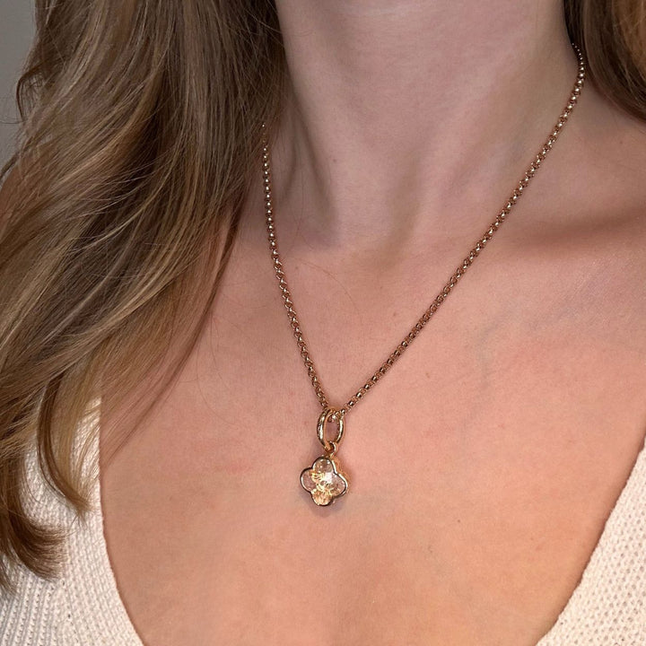 Chilango Anhänger "Lilly Flower" mittel - Bergkristall - 925 Silber Pink Gold Plated - NoAna FASHION BEAUTY STYLING
