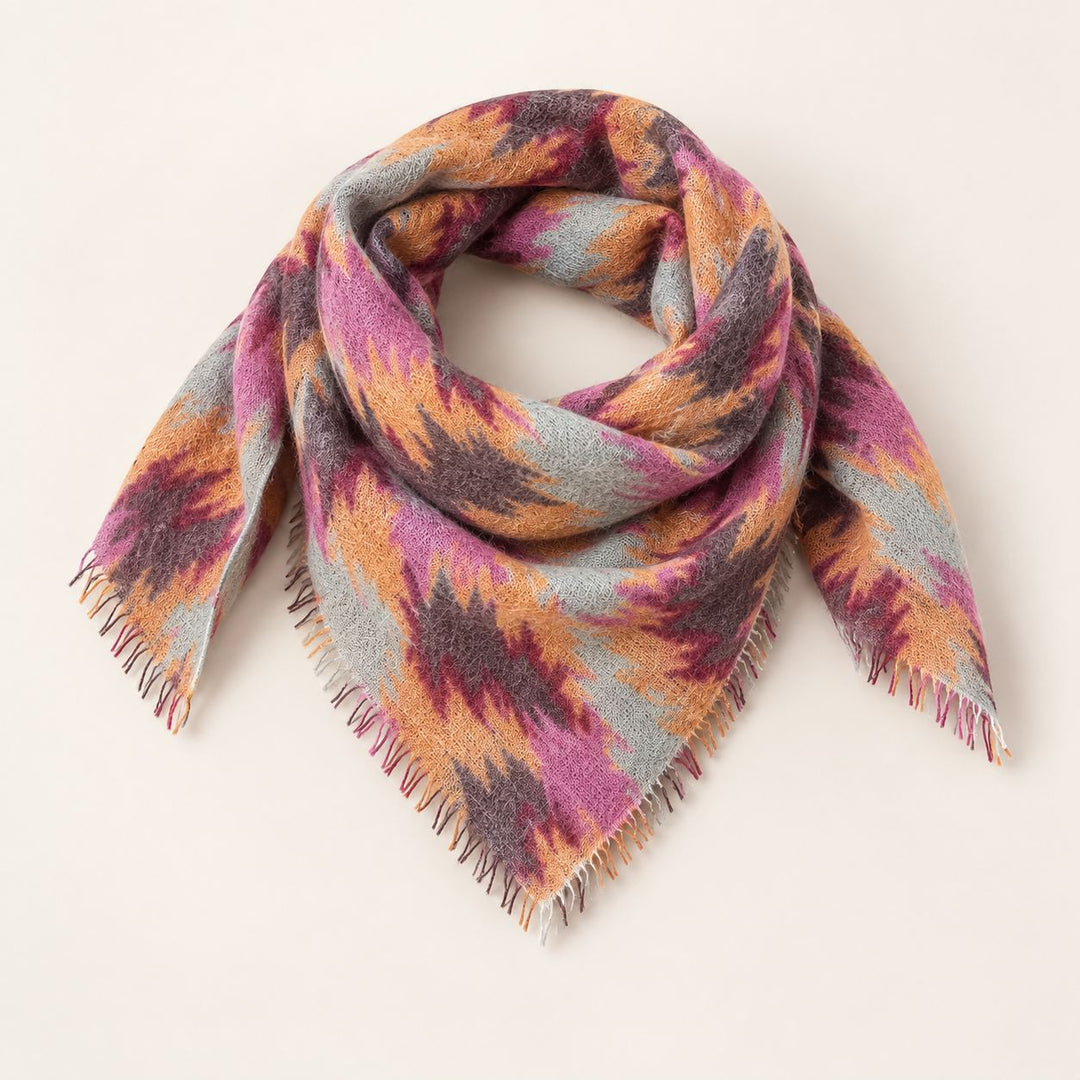 cute stuff Cashmere Bandana Ikat - tidal grey