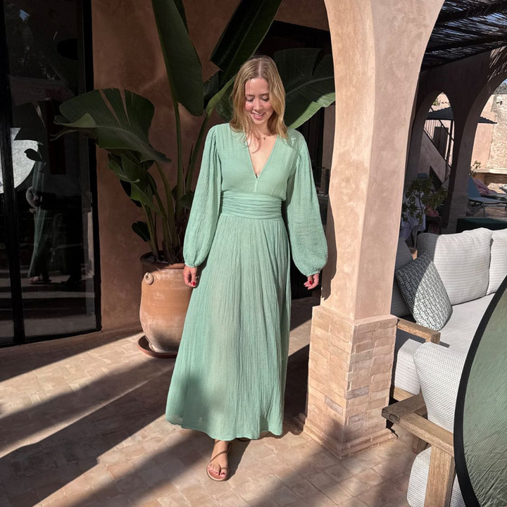 D’ARTEMIDE Nephele Dress in mint aus 100 % Baumwolle, luftige Silhouette, sommerlich gestylt