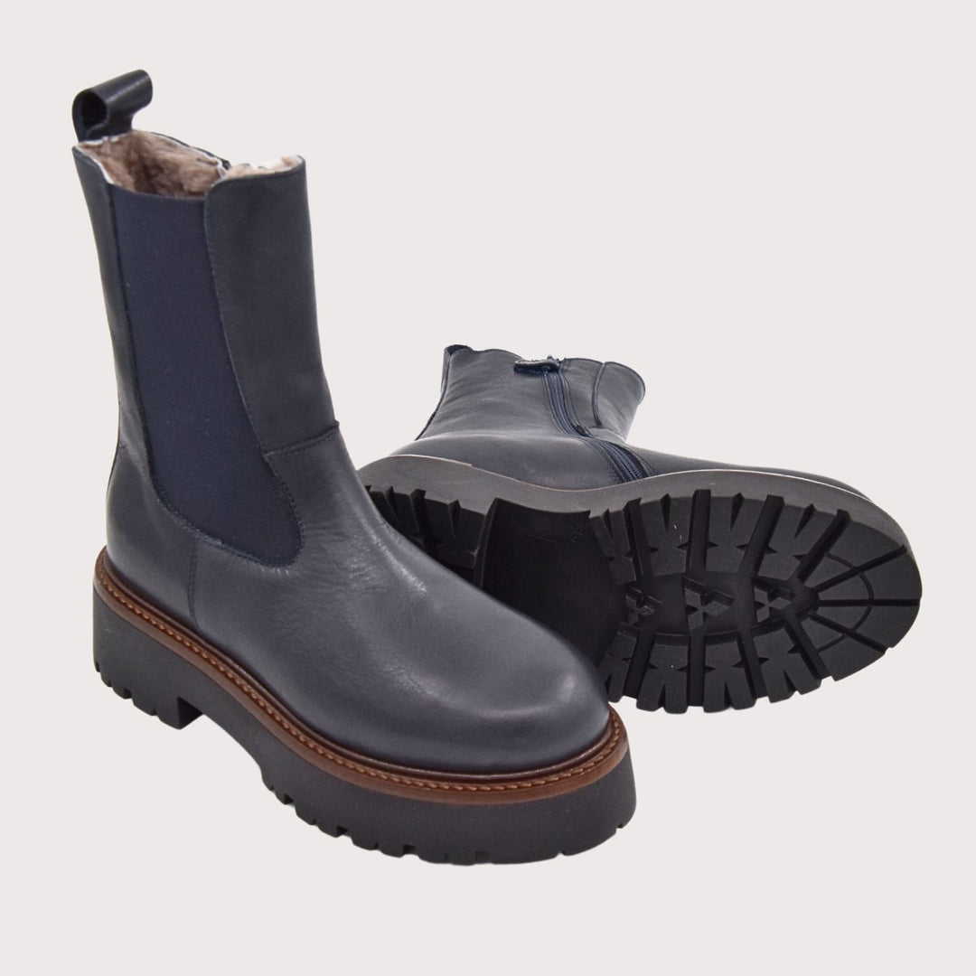 Dianetti Lammfell Chelsea Boots, Artikel-Nr. 1632 in Tudor blu - NoAna FASHION BEAUTY STYLING