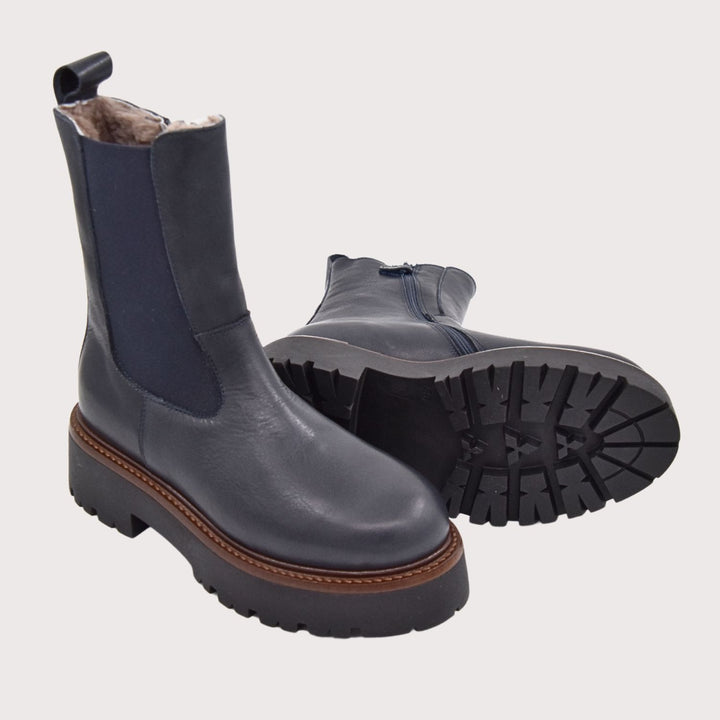 Dianetti Lammfell Chelsea Boots, Artikel-Nr. 1632 in Tudor blu - NoAna FASHION BEAUTY STYLING