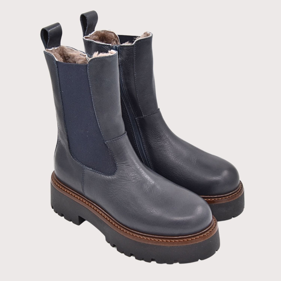 Dianetti Lammfell Chelsea Boots, Artikel-Nr. 1632 in Tudor blu - NoAna FASHION BEAUTY STYLING