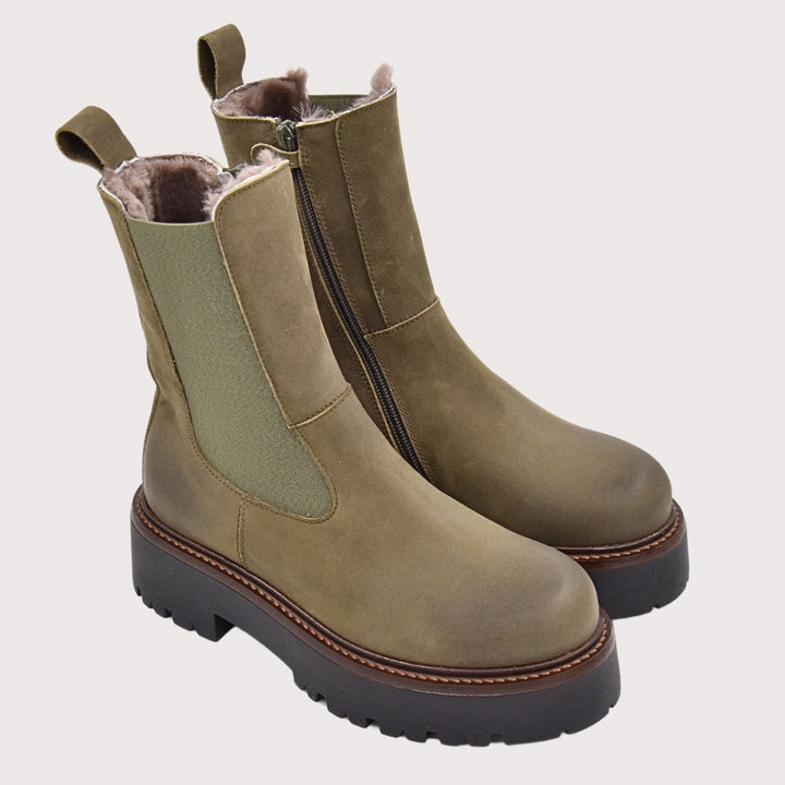Dianetti Lammfell Chelsea Boots, Artikel-Nr. 1632 in Palma Muschio - NoAna FASHION BEAUTY STYLING