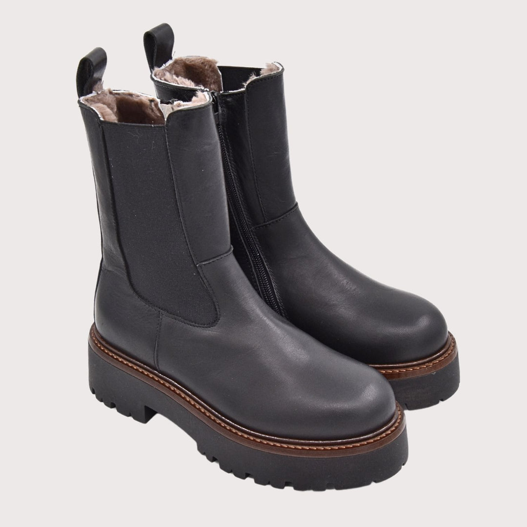 Dianetti Lammfell Chelsea Boots, Artikel-Nr. 1632 in Tudor nero - NoAna FASHION BEAUTY STYLING