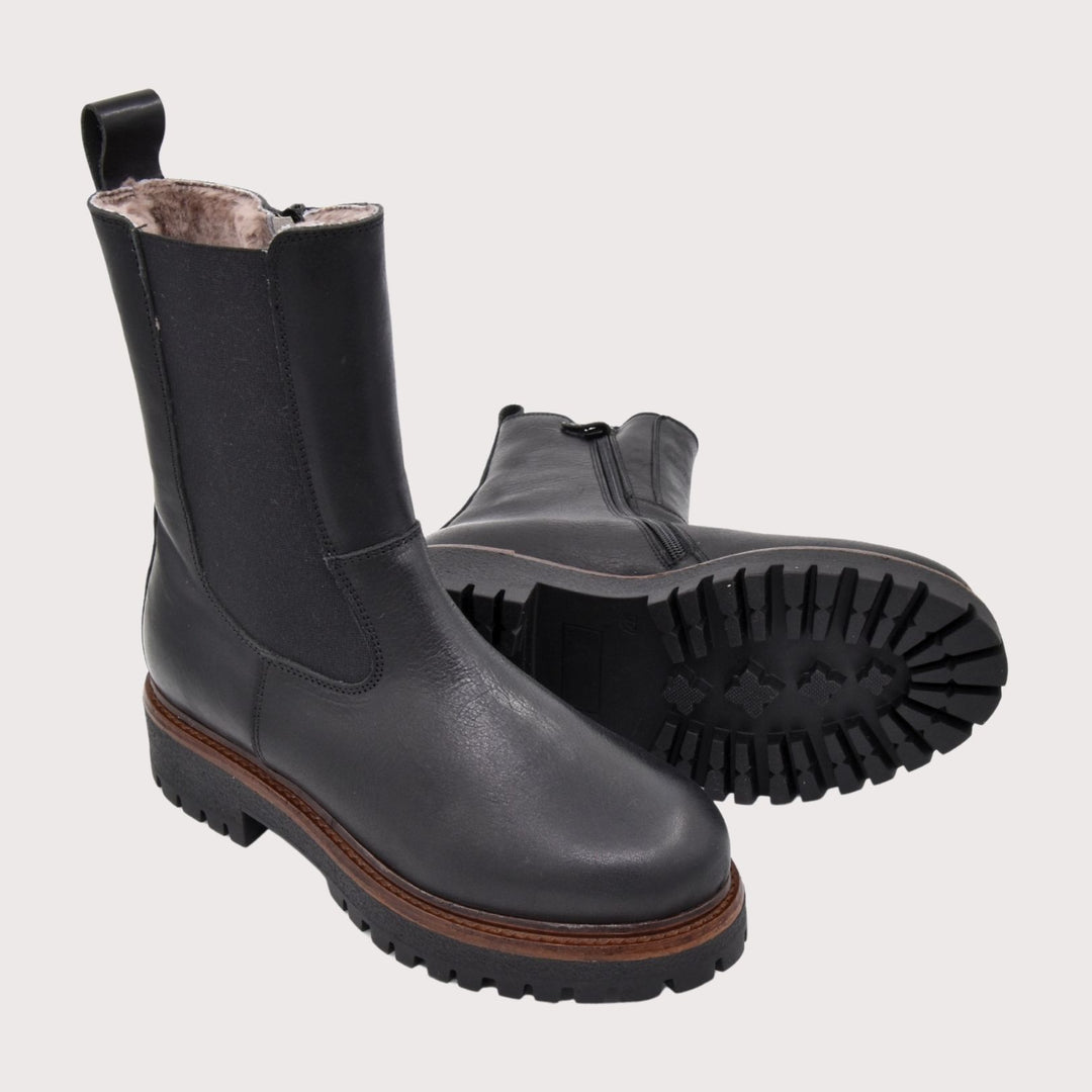 Dianetti Lammfell Chelsea Boots, Artikel-Nr. 1632 in Tudor nero