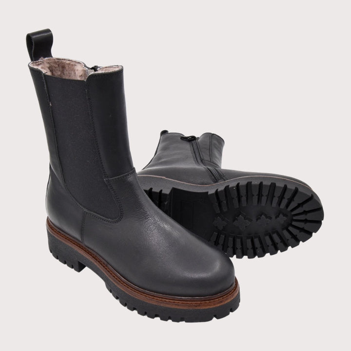 Dianetti Lammfell Chelsea Boots, Artikel-Nr. 1632 in Tudor nero