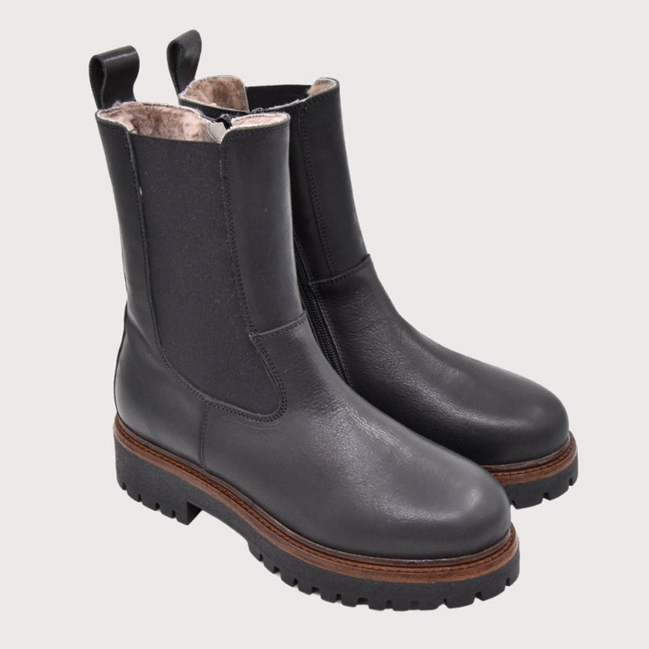 Dianetti Lammfell Chelsea Boots, Artikel-Nr. 1632 in Tudor nero