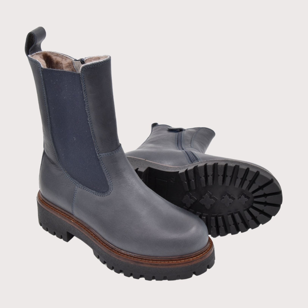Dianetti Lammfell Chelsea Boots, Artikel-Nr. 1632 in Tudor blu
