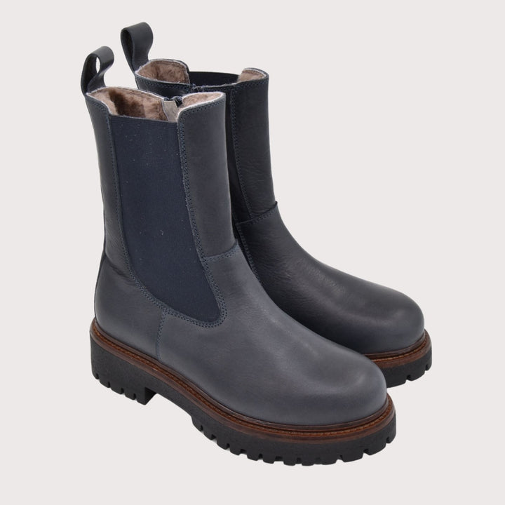 Dianetti Lammfell Chelsea Boots, Artikel-Nr. 1632 in Tudor blu