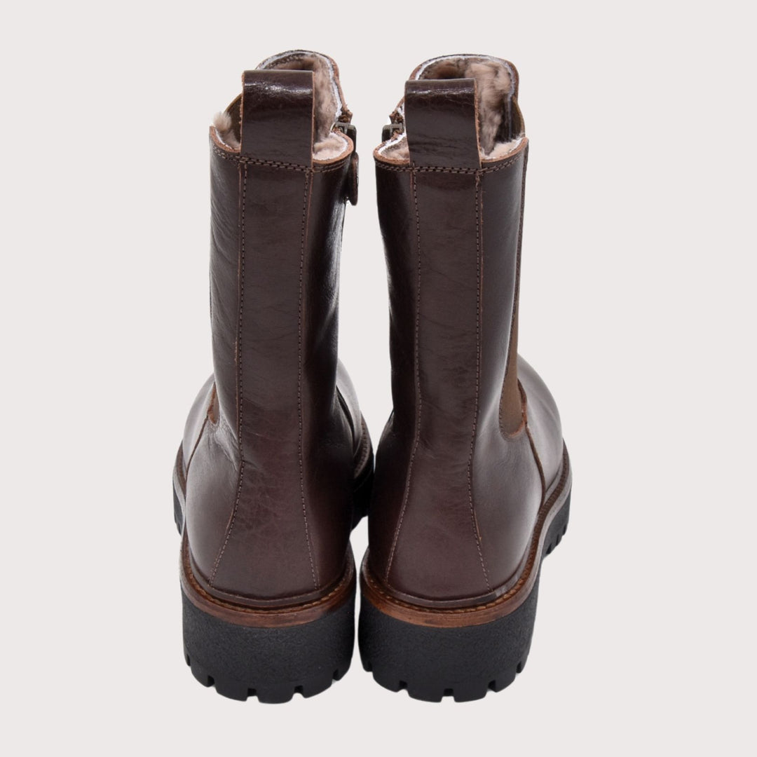 Dianetti Lammfell Chelsea Boots, Artikel-Nr. 1632 in Tudor deep brown