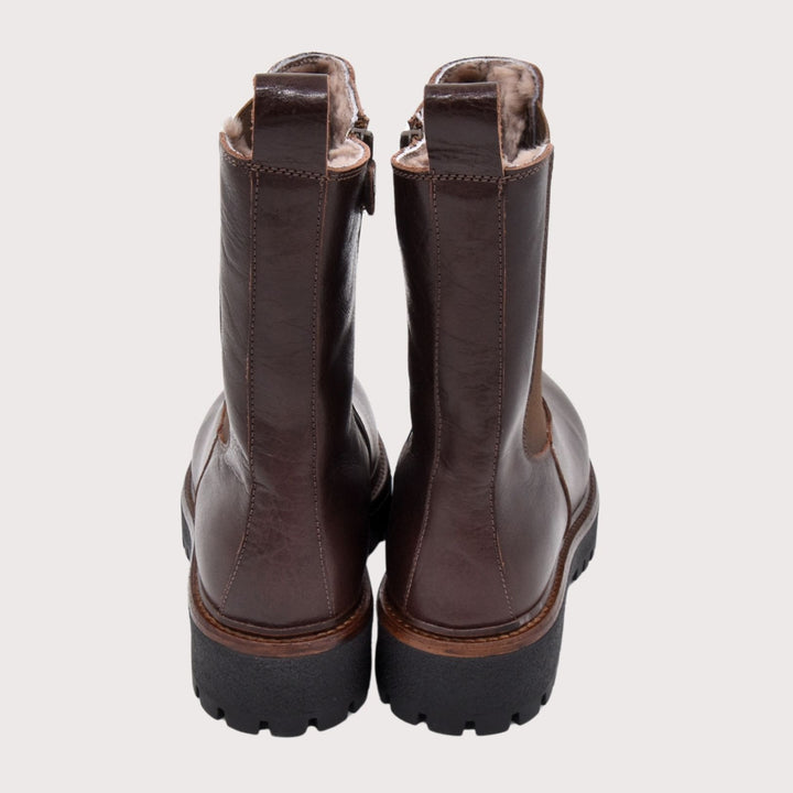 Dianetti Lammfell Chelsea Boots, Artikel-Nr. 1632 in Tudor deep brown