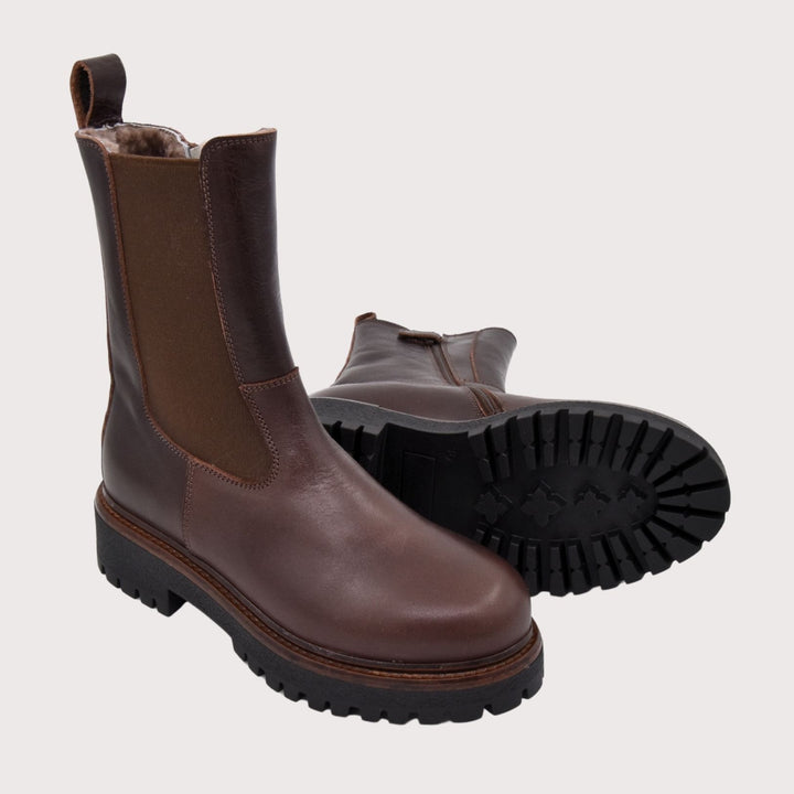 Dianetti Lammfell Chelsea Boots, Artikel-Nr. 1632 in Tudor deep brown
