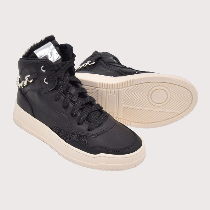 Dianetti Lammfell Sneakers - Artikel-Nr. 1528C in Nero