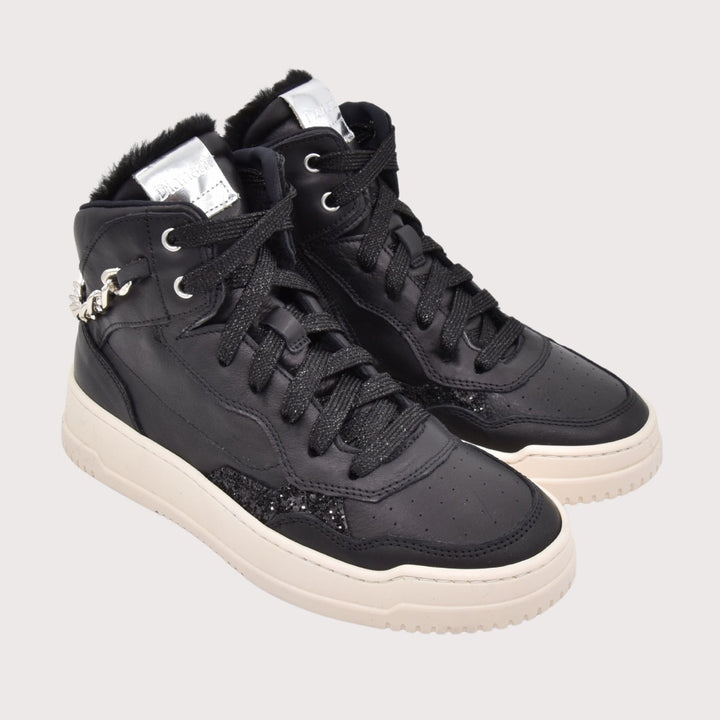 Dianetti Lammfell Sneakers - Artikel-Nr. 1528C in Nero