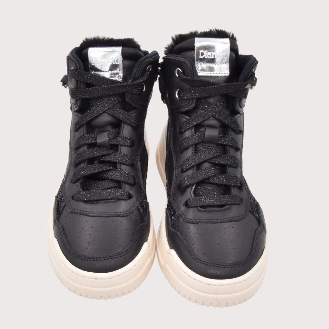 Dianetti Lammfell Sneakers - Artikel-Nr. 1528C in Nero