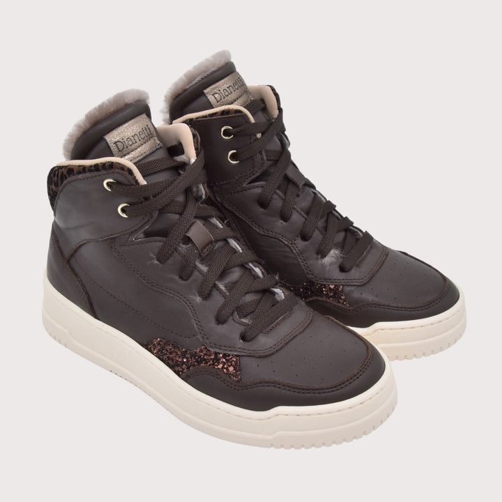 Dianetti Lammfell Sneakers - Artikel-Nr. 1528 in Brown