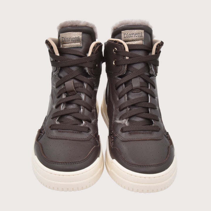 Dianetti Lammfell Sneakers - Artikel-Nr. 1528 in Brown